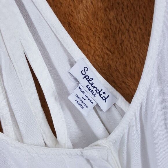 SPLENDID Romper Womens Small White Pull On Racerback Tank Drawstring Shorts - Picture 2 of 7